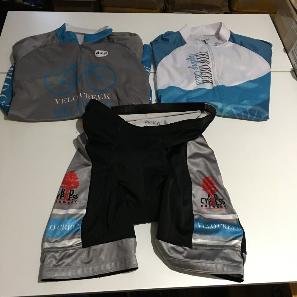 Lot of 3 Primal Wear Cycling Jersey and Shorts Mens Size Large